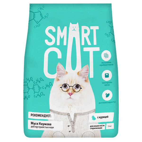 Сухой корм  Smart Cat для стерилизованных кошек с курицей