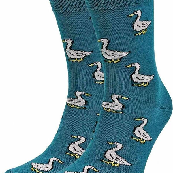 Носки мужские Comandor Гуси цвет: морская волна/белый размер: 27 (41-43)