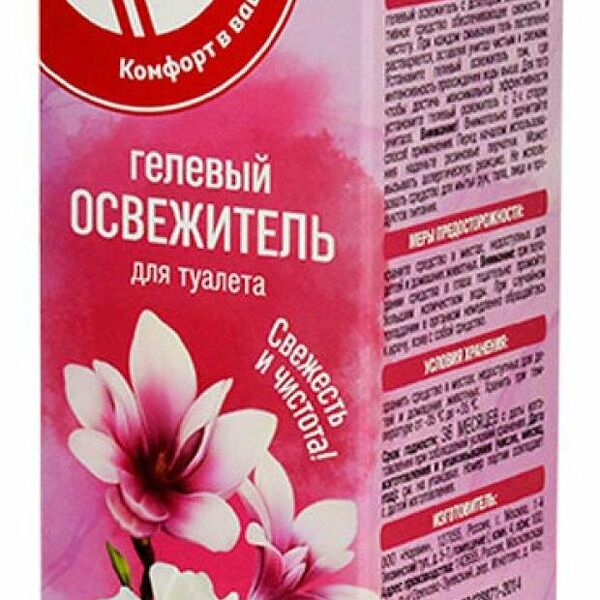 Гелевый освежитель для туалета Ашан Красная Птица Цветы с дозатором, 6 дисков