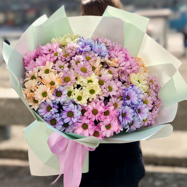 Букет Разноцветной Хризантемы