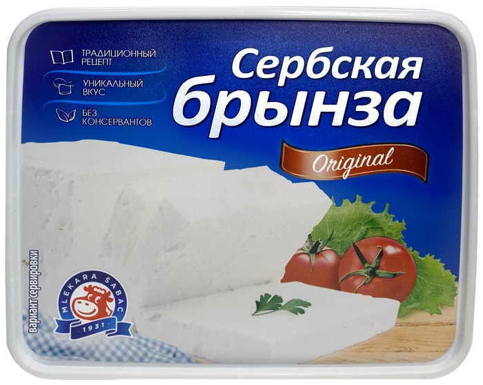 

Сыр Mlekara Sabac Cербская брынза 45% 250 г
