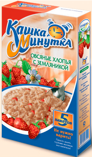 Хлопья б/п Кашка-минутка с земляникой 185г