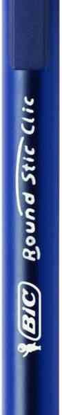 Ручка шариковая Bic Round Stic Clic автоматическая цвет: синий, 1 шт.