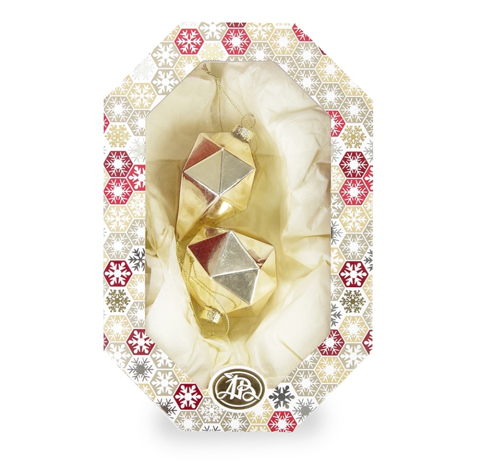 

Игрушка для елки Edelman Edelman Форма с треугольными гранями упк 2 шт, ассорти Нидерланды золотая, 10см