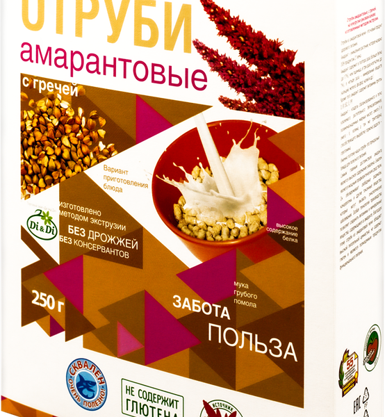 Отруби амарантовые DI&DI с гречей, безглютеновые