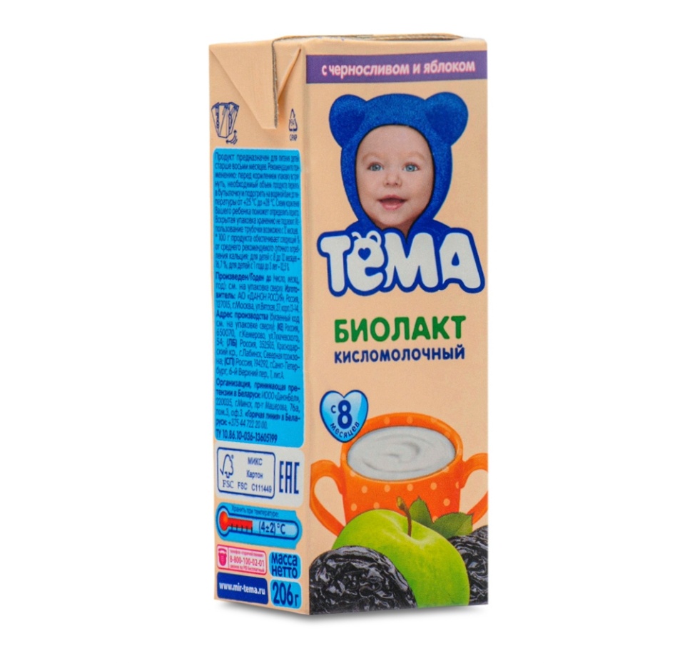 

Биолакт Тема детский чернослив-яблоко, 206 г