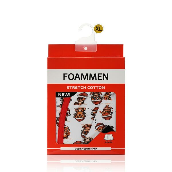 Мужские трусы-боксеры Foammen, Бело-красные тигрята, XL