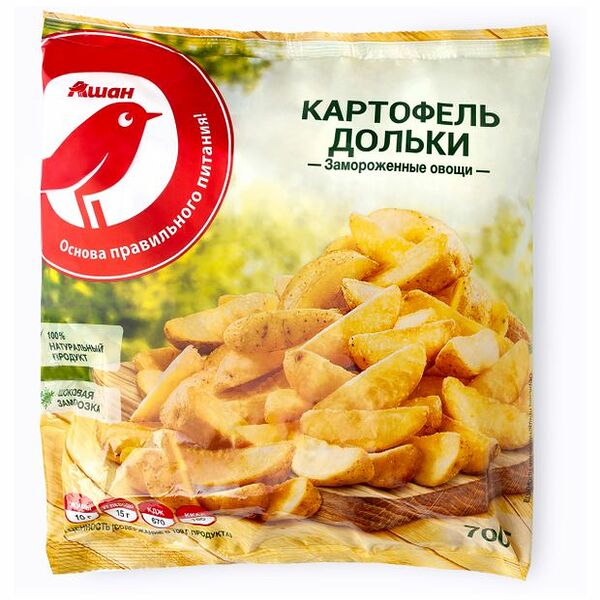 Картофельные дольки АШАН Красная птица замороженные