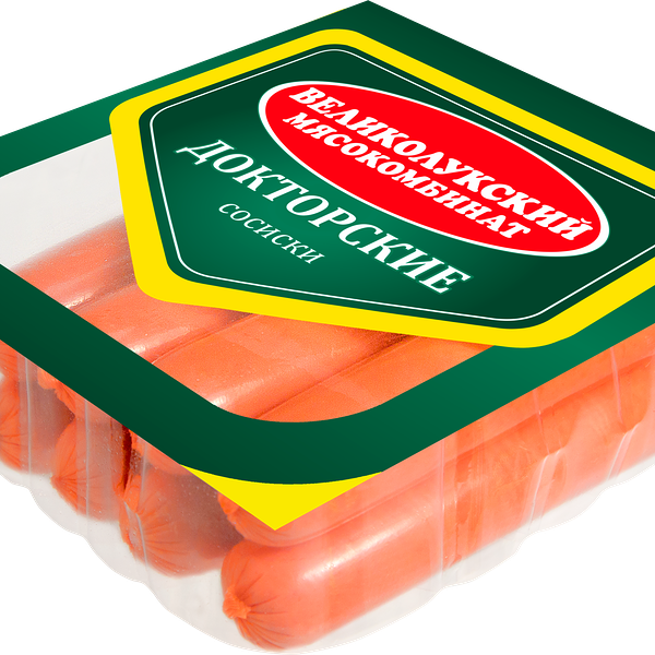 Сосиски Великолукский Мясокомбинат Докторские 330 г