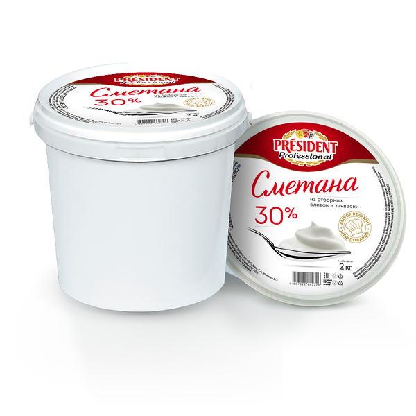 Сметана 30% President Professional бзмж