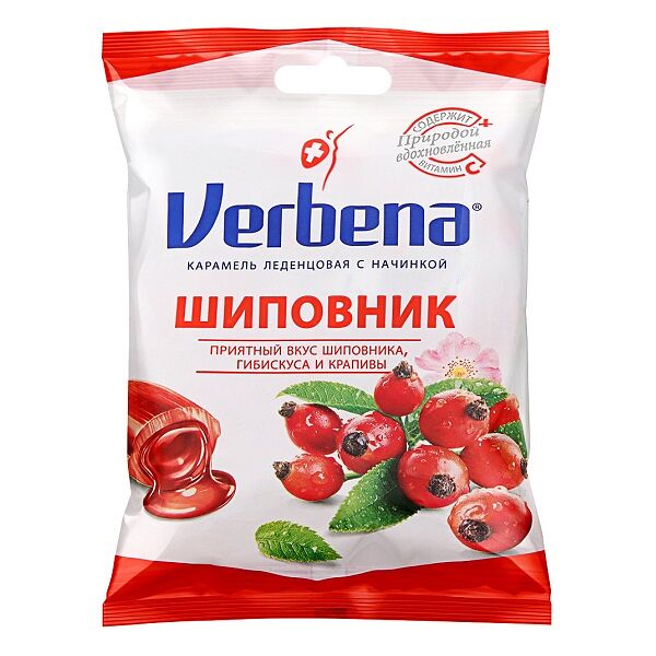 Карамель Verbena Шиповник 60 г с начинкой