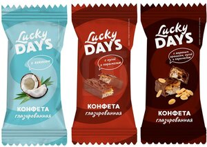 Lucky days Конфеты глаз ассорти нуга/ кар/ арах/ кокос в Магнит со скидкой –28%