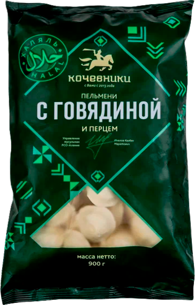 

Пельмени Кочевники с говядиной и перцем Халяль 900 г