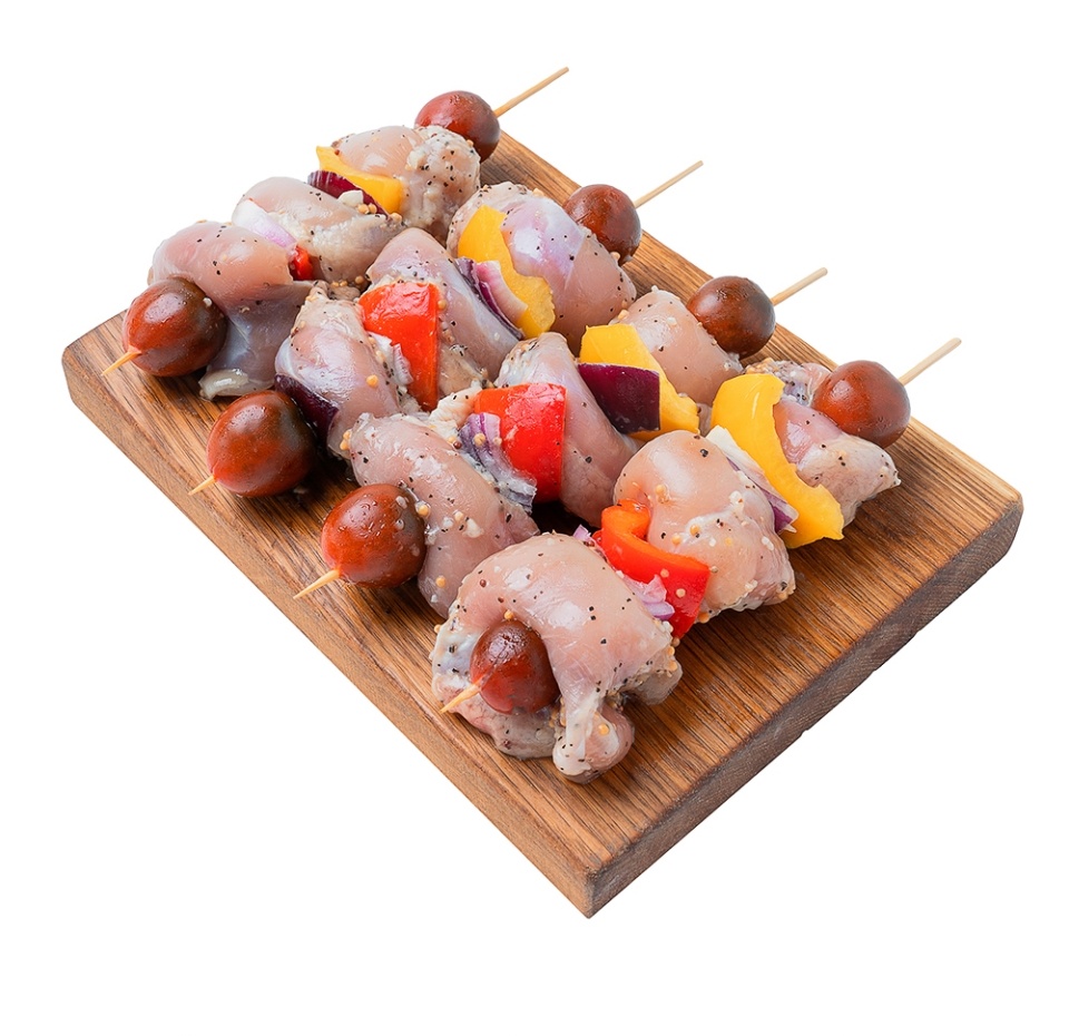 

Мясо бедра бескостное для шашлыка без кожи цыпленка-бройлера охлажденное на шпажках Азбука вкуса, Россия