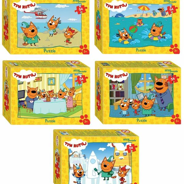 Игра Step puzzle company Мозаика Puzzle Три кота 54 элемента в ассортименте 1 шт.