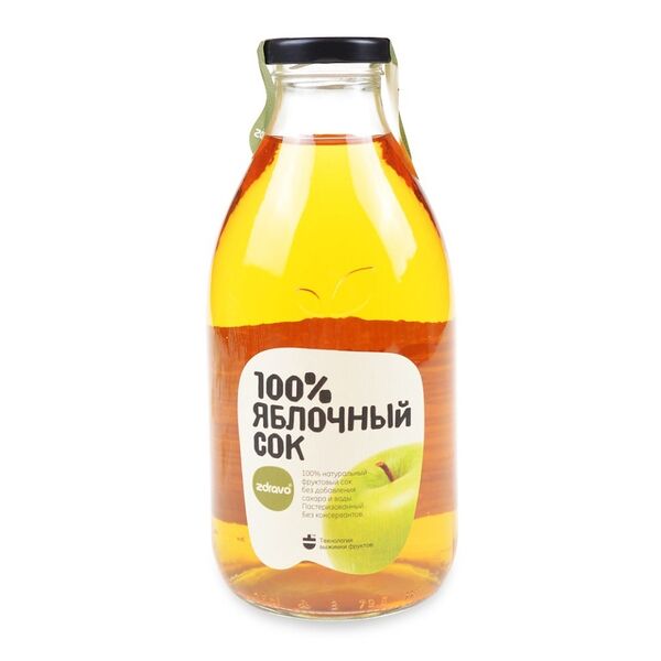 Сок Zdravo яблочный 100% 750 мл