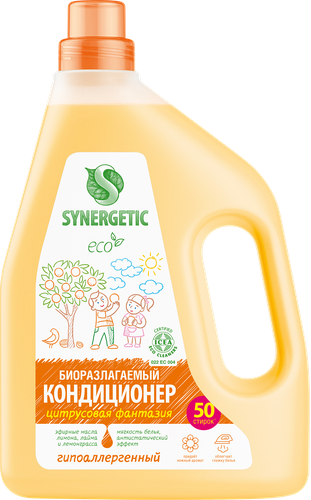 

Кондиционер-ополаскиватель для белья Synergetic Цитрусовая фантазия, 1.5 л