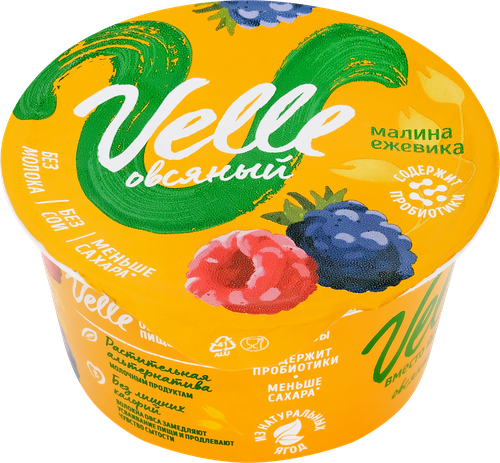 

Продукт овсяный Velle Малина-ежевика ферментированный 130 г