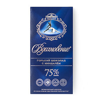 Шоколад горький Вдохновение Элитный с миндалём 75 % какао