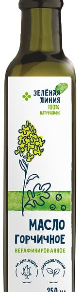 Масло Зеленая линия горчичное нерафинированное 250мл