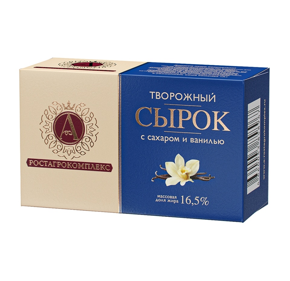 

Сырок творожный с ванилью «А.РОСТАГРОКОМПЛЕКС» 16.5% 100 г