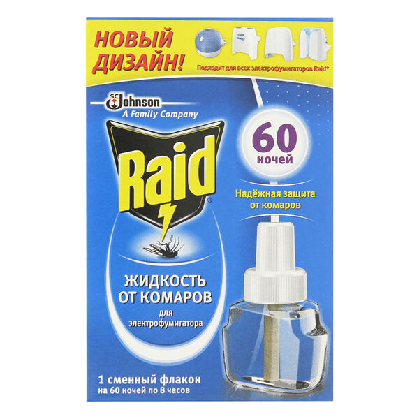 Жидкость от комаров Raid 60 ночей