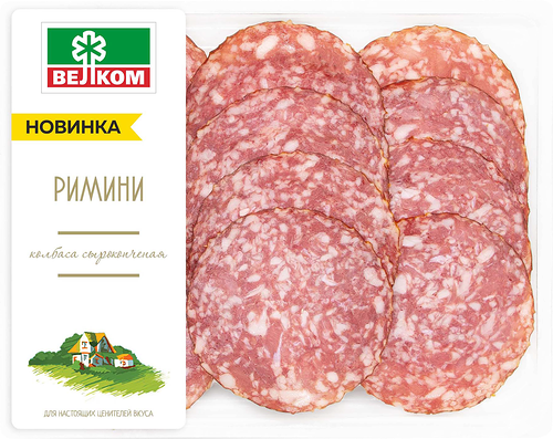 Колбаса сырокопченая Велком Римини трио, нарезка, 90 г