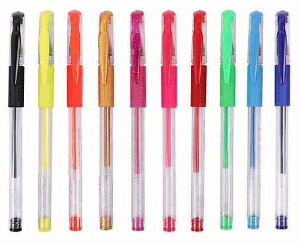 Ручки гелевые Ашан Красная птица, 10 цветов