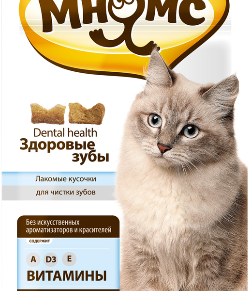 Лакомство для кошек МНЯМС Здоровые зубы Хрустящие подушечки