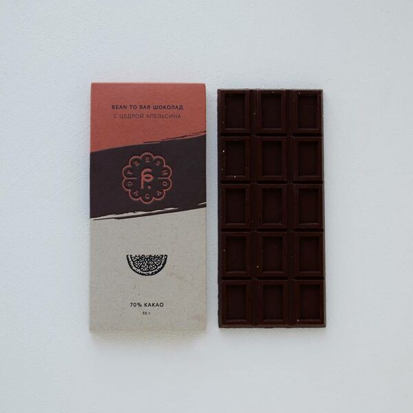 Шоколад серия Крафт «С Цедрой апельсина» 70%