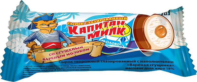 

Сырок творожный глазированный Янта Капитан Милк со сгущенкой 18% 40 г