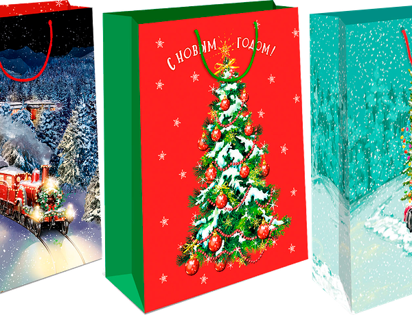 Пакет подарочный АРТ ДИЗАЙН новый год 33х42.5х10 см в ассортименте 1 шт 