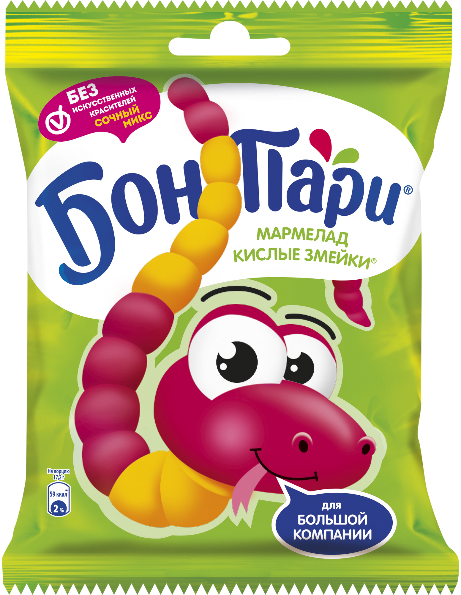 

Мармелад Бон Пари жевательный Кислые Змейки со вкусом фруктов