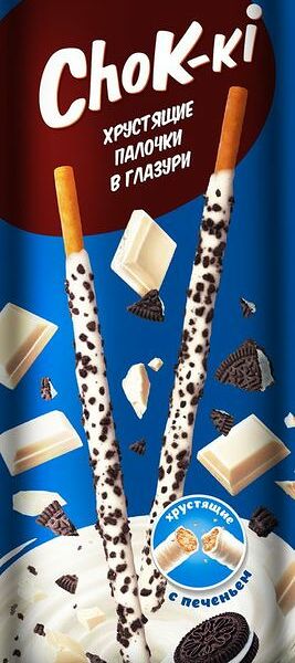 Соломка Chok-ki Палочки в белой глазури с какао печеньем 40г