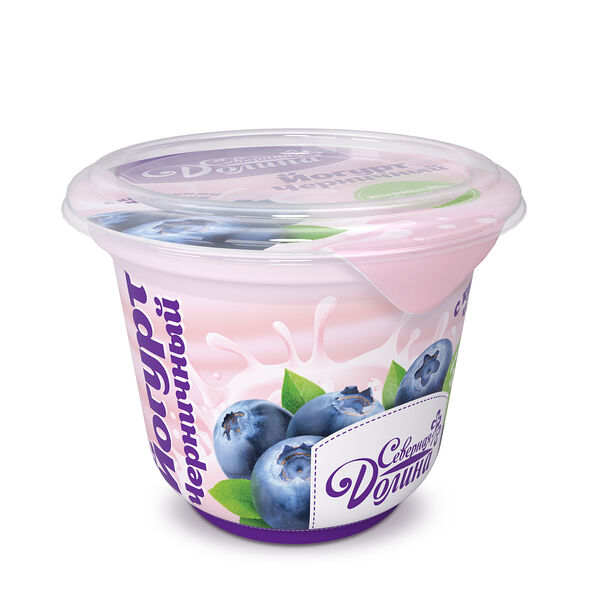 Йогурт Северная долина черника, 3.5%, без сахара