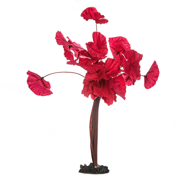 Декор для аквариума растение шелковое Нимфея, краповое 40 см