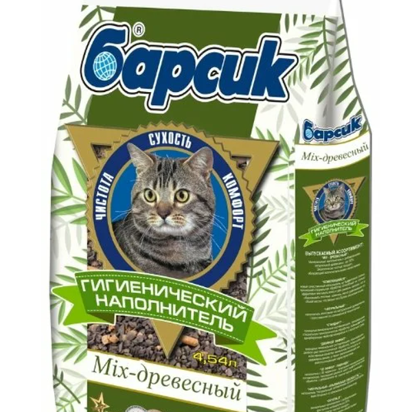 Барсик Мix наполнитель древесный впитывающий 4.54 л