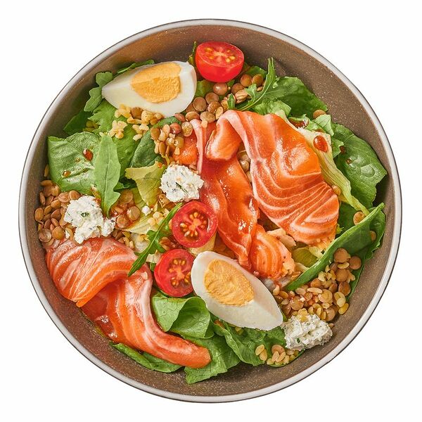 Салат норвежский Шеф Перекрёсток с форелью и бальзамической заправкой, 170г