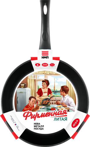 

Сковорода НЕВА МЕТАЛЛ ПОСУДА Фирменная 24см, литой алюминий Арт. 7924