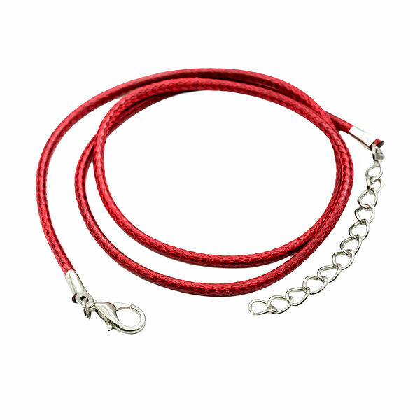 4AR343 Шнур вощеный с замком, 2мм, 43см.(44 бордовый)