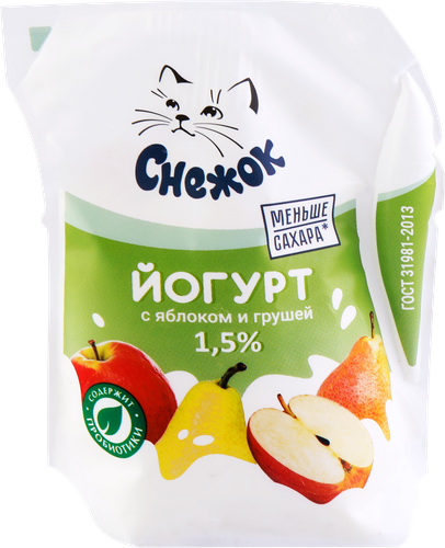 

Йогурт Снежок питьевой Груша-Яблоко 1.5% 200 мл