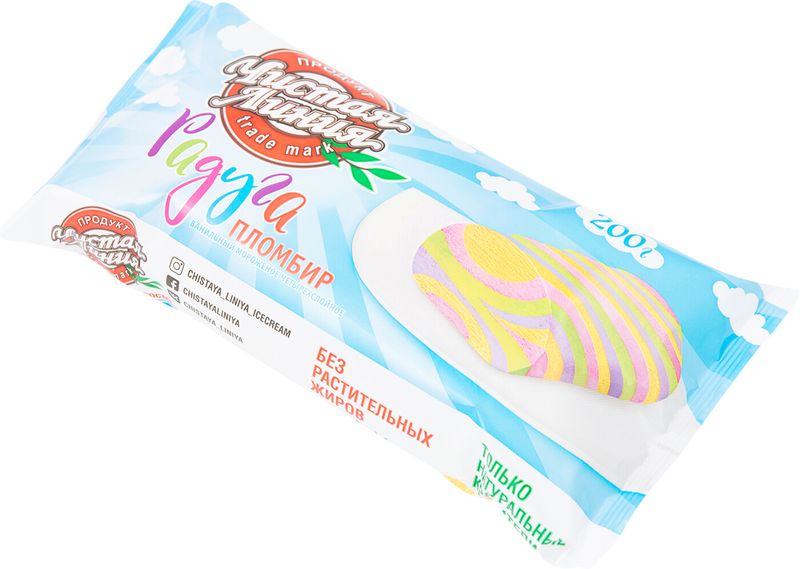 

Мороженое пломбир Чистая Линия Радуга 12% 200 г