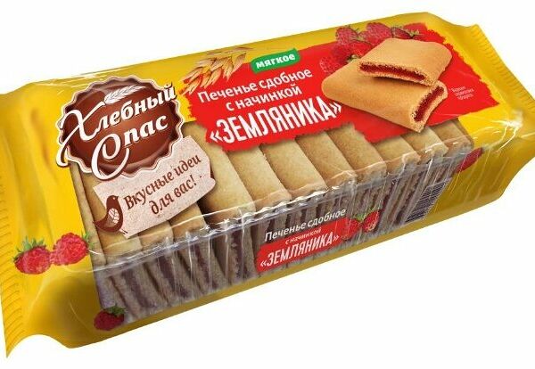 Печенье Хлебный Спас с земляникой