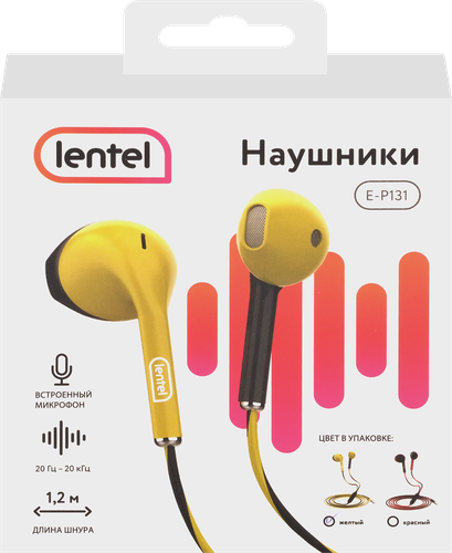 

Наушники проводные Lentel E-P131 с микрофоном