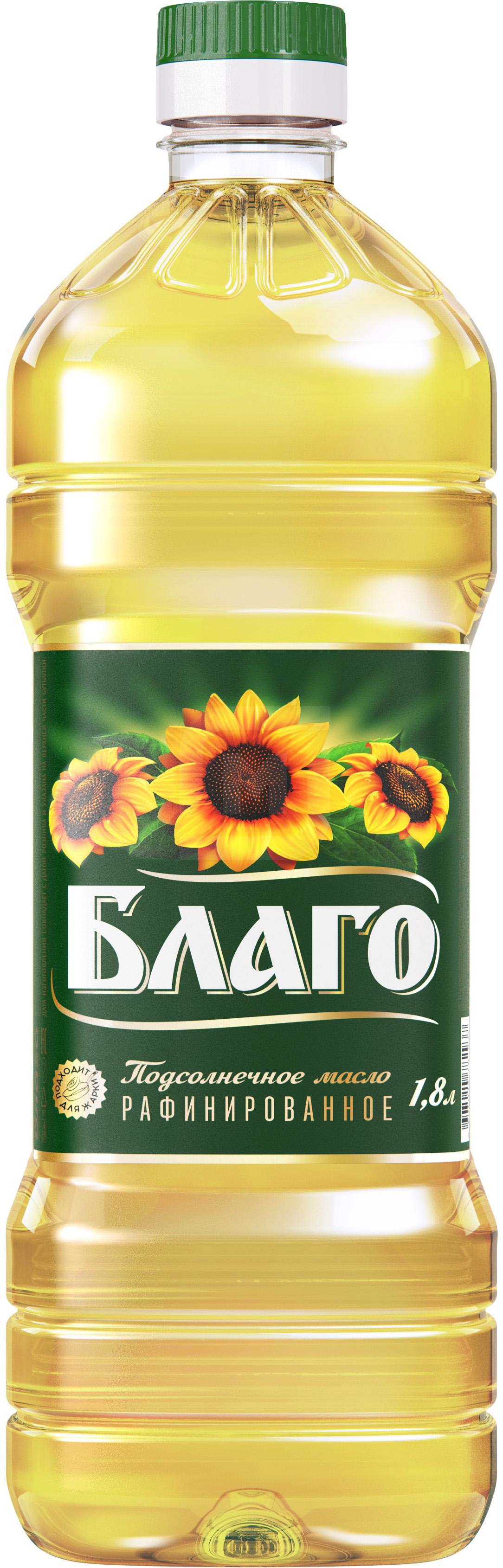 

Масло подсолнечное Благо рафинированное дезодорированное1.8л