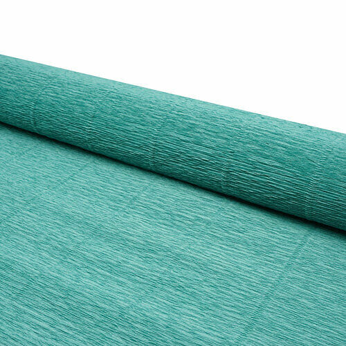 58897 Бумага гофрированная простая, 50см*2,5м 180гр 17Е/4 морская зеленая