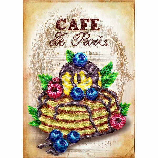 Б1307 Набор для вышивания бисером 'Блинный десерт' 20*28 см