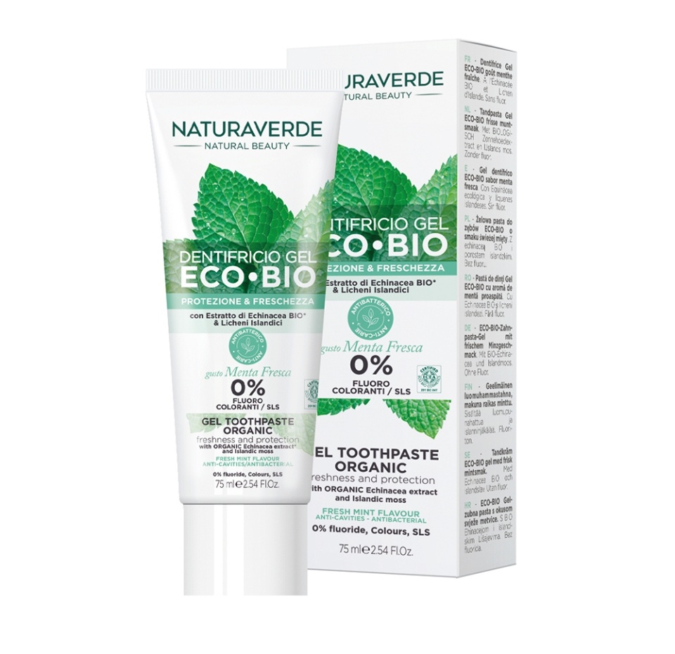 

Зубная паста Есо bio «Защита и свежесть» с органическим экстрактом эхинацеи мятная, Naturaverde, 75 мл, Италия