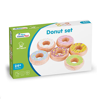 Игровой набор «Пончики» деревянный 2+, New Classic Toys, 6 шт., Нидерланды