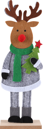 

Фигура новогодняя Homeclub Олень с елочкой 30см, дерево, серый/зеленый, в ассортименте
